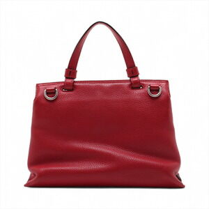 Gucci Daily Leather Handbag Bamboo Red